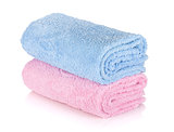Blue and pink towels