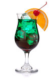 Dark green tropical cocktail