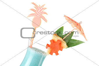 Tropical cocktail with pineapple decoration