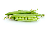 Cracked and whole pea pods