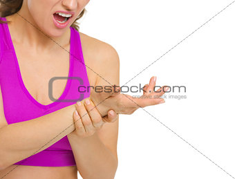 Closeup on woman with wrist pain