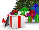 Christmas presents by tree