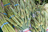 Garlic Spears and Asparagus Bundles Closeup