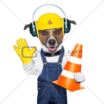 under construction dog