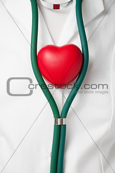 Doctor with red heart