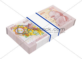 English money isolated on white.
