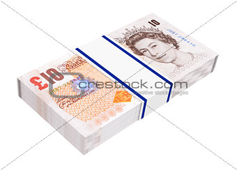English money isolated on white.