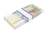 Cambodian money isolated on white background.