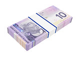 Canadian money isolated on white background.