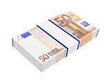 European Union money isolated on white background.