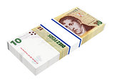Argentina money isolated on white background.