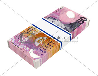 New Zealand dollars money isolated on white background.