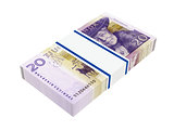 Swedish money isolated on white background.