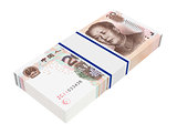 Chinese money isolated on white background.
