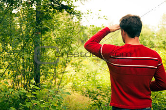 Lost Young man in nature