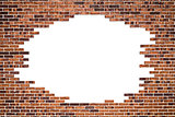 Brick wall (frame) and white background 