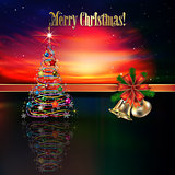 Abstract Christmas greeting with hand bells