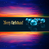 Abstract Christmas greeting with decorations and stars