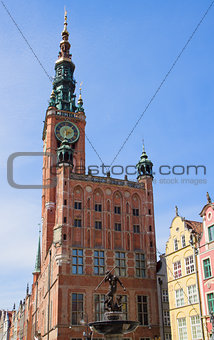 facade of town hall of Gdansk