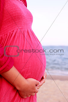  pregnant woman on the beach