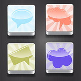 4 Vector  Shiny Icons with Speech Bubbles