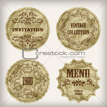 Vector Vintage Golden Labels