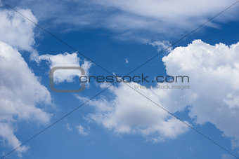 Deep Blue Sky with white Clouds