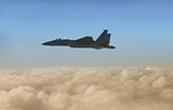 Jet fighter at high altitude