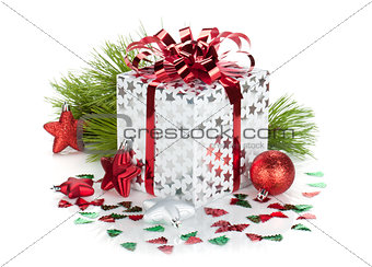 Gift box and christmas decor