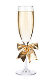 Champagne glass with bow decor