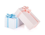 Two gift boxes with ribbon and bow