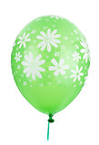 Green balloon with flower decoration