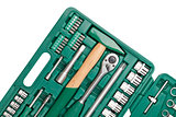 Tools in toolbox. Closeup