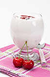 Yogurt with sweet cherry