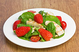 Spinach chicken strawberry salad