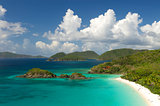 Bright Caribbean Beach Overlook Virgin Islands Horizontal