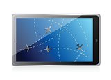 tablet fly tracker concept illustration