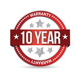 ten year warranty seal illustration design