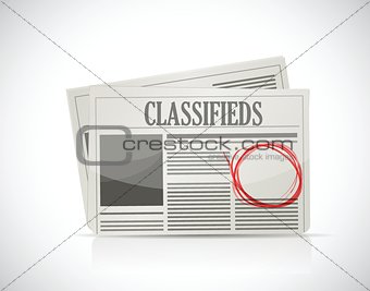 Classified Ad, newspaper, business concept.