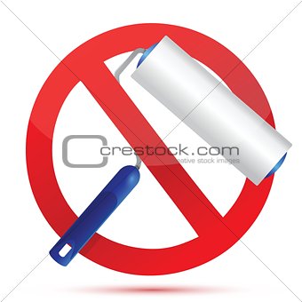 paint roller with stop sign illustration