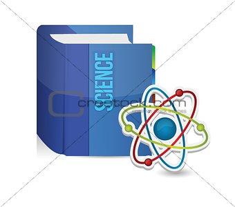 science book and atom illustration