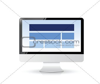 website layout on a computer screen.