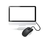 computer and mouse illustration design