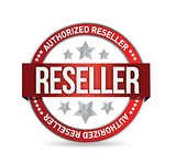 Authorized reseller seal stam illustration design