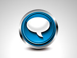 abstract blue glossy chat button
