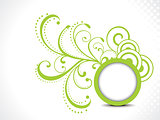 abstract green floral background with cirlcle