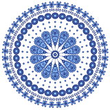 Blue round lace