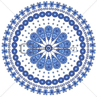 Blue round lace