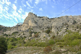 Landscape of a mountain valley in Crimea
