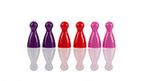 Different colored pawns isolated